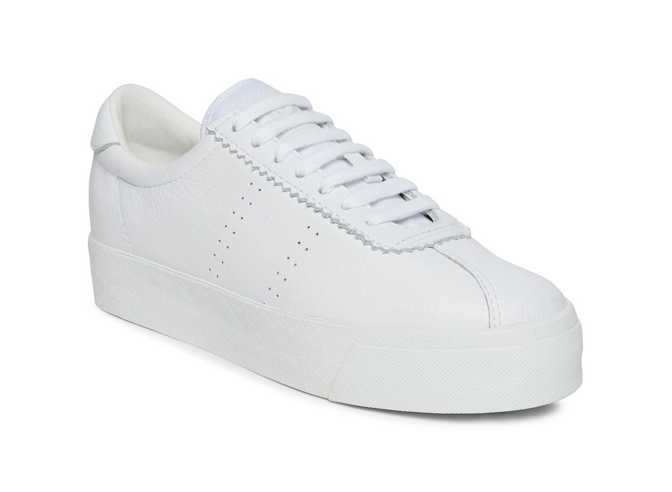 Superga Platform Womens - 2854 Club 3 Full Comfort Leather - White - HFGCW7043